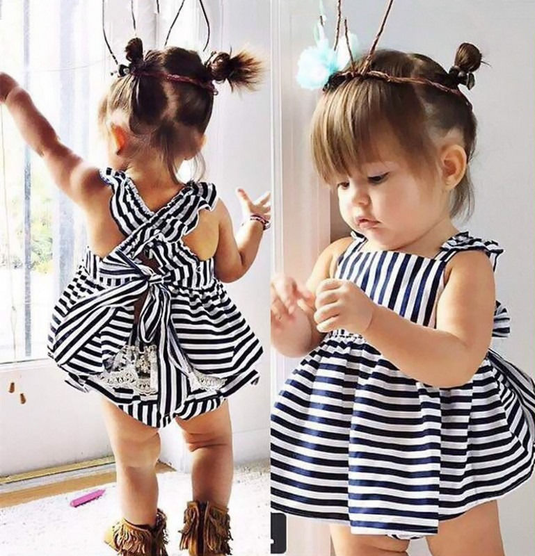 Backless Dress Bow Cotton Briefs 2Pcs Set Clothing
