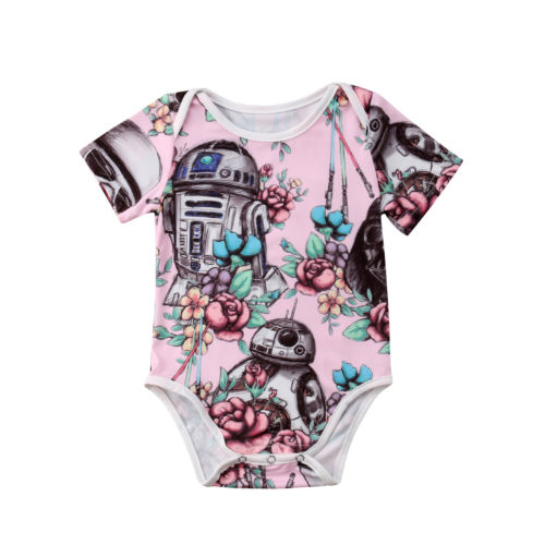 Newborn Baby Girl Clothes Bodysuit Short Sleeve Cotton Outfits