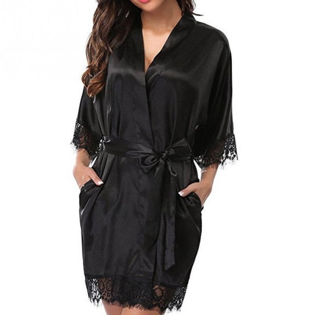 Ladies Sexy belt Silk Satin Night Dress Sleeveless Nighties