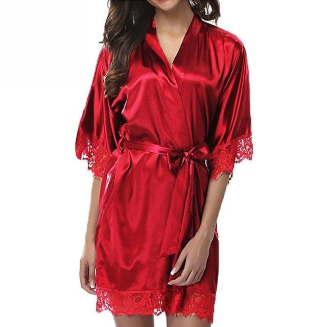 Ladies Sexy belt Silk Satin Night Dress Sleeveless Nighties