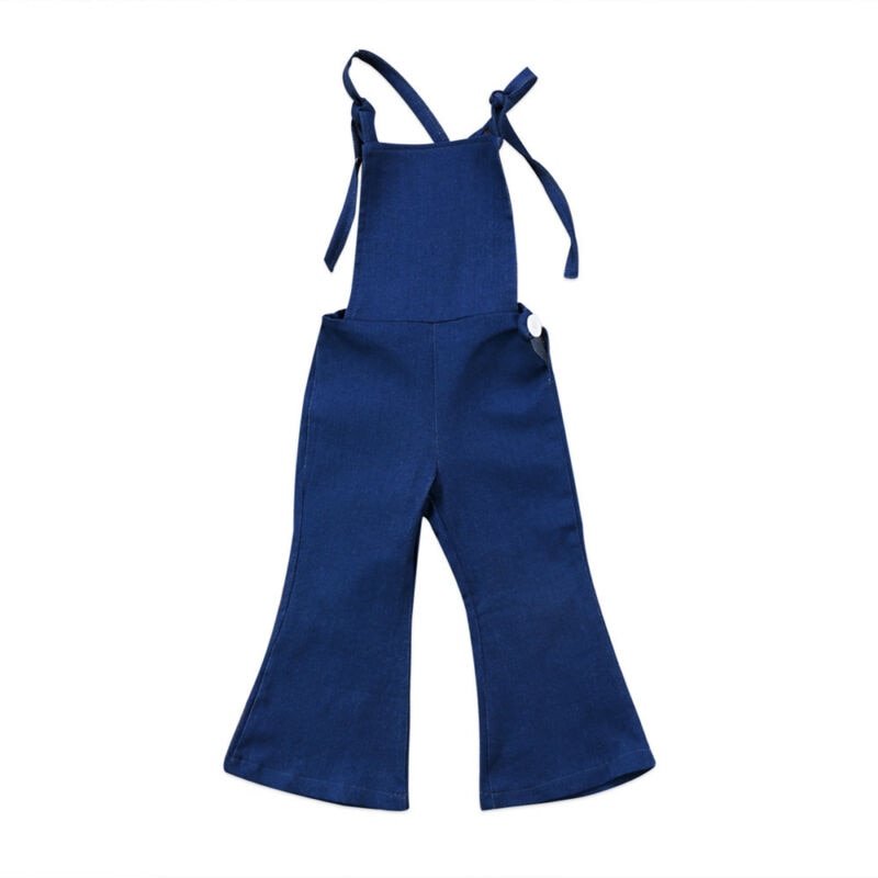 New Fashion Toddler Kids Baby Girl Sleeveless Backless Strap Denim