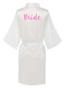 new bride bridesmaid robe with white black letters mother sister of the bride wedding gift bathrobe kimono satin robes