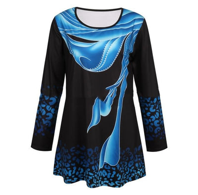 Shirt Blouse Women Spring Summer Printing Shirt 3/4 sleeve