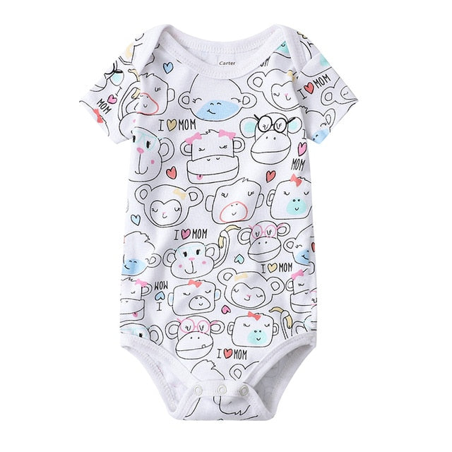 Baby Bodysuits Mommy Loves Me Print Body Baby Jumpsuit