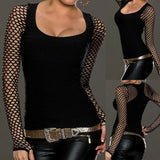 Top Women Slim Low Cut Long Sleeve Blouse