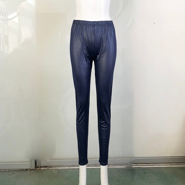 High Waist Faux Leather 2020 Fashion Sexy Thin Black Leggings