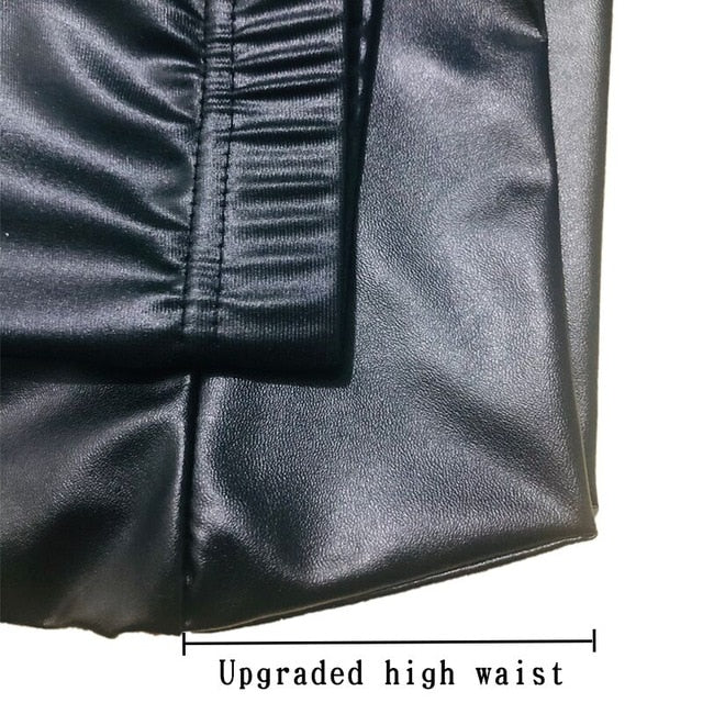 High Waist Faux Leather 2020 Fashion Sexy Thin Black Leggings