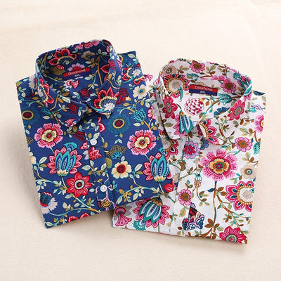 Women Blouses Long Sleeve Shirt Cotton