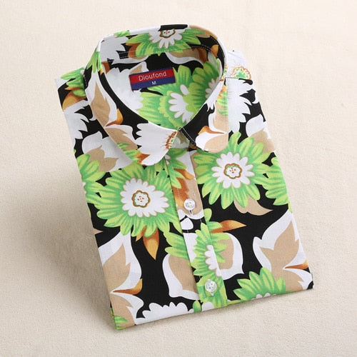 Women Blouses Long Sleeve Shirt Cotton
