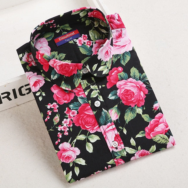 Women Blouses Long Sleeve Shirt Cotton