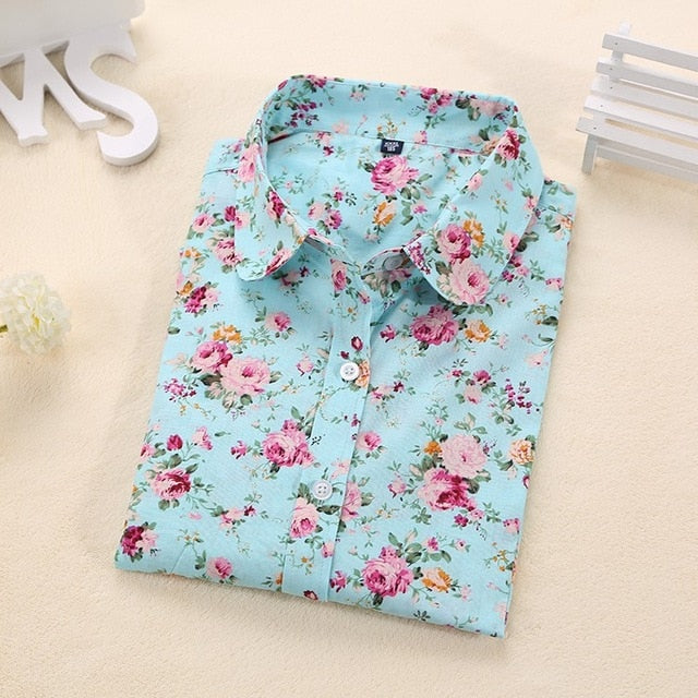 Women Blouses Long Sleeve Shirt Cotton