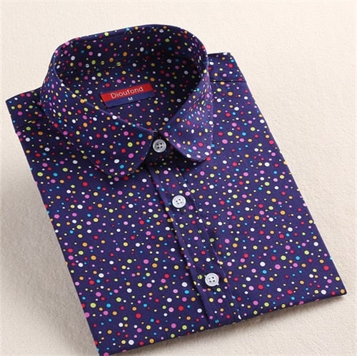Women Blouses Long Sleeve Shirt Cotton