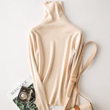 Tangada winter fashion women solid turtleneck sweater female long sleeve