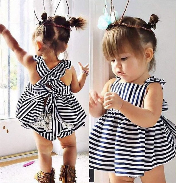 Backless Dress Bow Cotton Briefs 2Pcs Set Clothing
