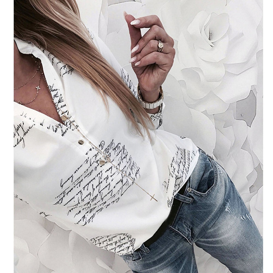 Women Fashion V Neck Long Sleeve Sexy Beach Blouse