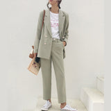 Vintage Autumn Winter Thicken Women Pant Suit