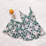 FallSweet Summer  Print Pajama Sets for Women Cotton