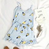 FallSweet Summer  Print Pajama Sets for Women Cotton