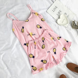 FallSweet Summer  Print Pajama Sets for Women Cotton