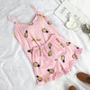FallSweet Summer  Print Pajama Sets for Women Cotton  Sleepwear  Girls Sleeveless Sexy Lingerie Two Piece Set