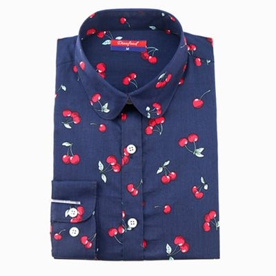 Women Blouses Long Sleeve Shirt Cotton