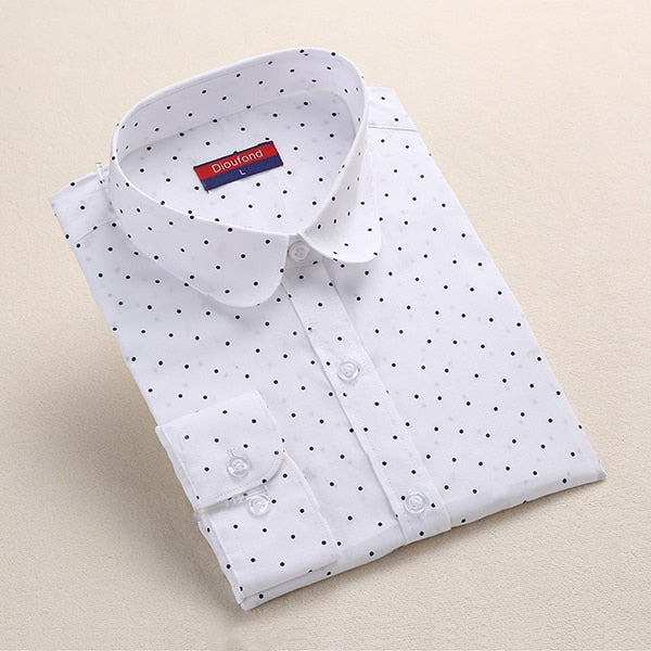 Women Blouses Long Sleeve Shirt Cotton