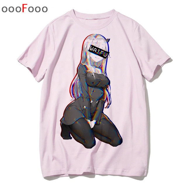 T Shirt Harajuk Tops t-shirt Sad Girl Retro Anime Men aesthetic