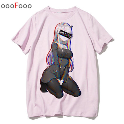 T Shirt Harajuk Tops t-shirt Sad Girl Retro Anime Men aesthetic