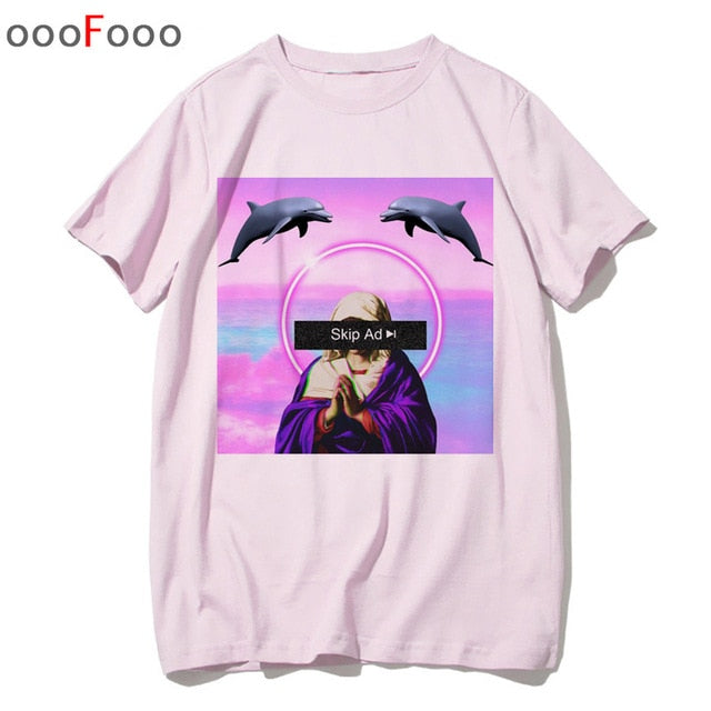 T Shirt Harajuk Tops t-shirt Sad Girl Retro Anime Men aesthetic