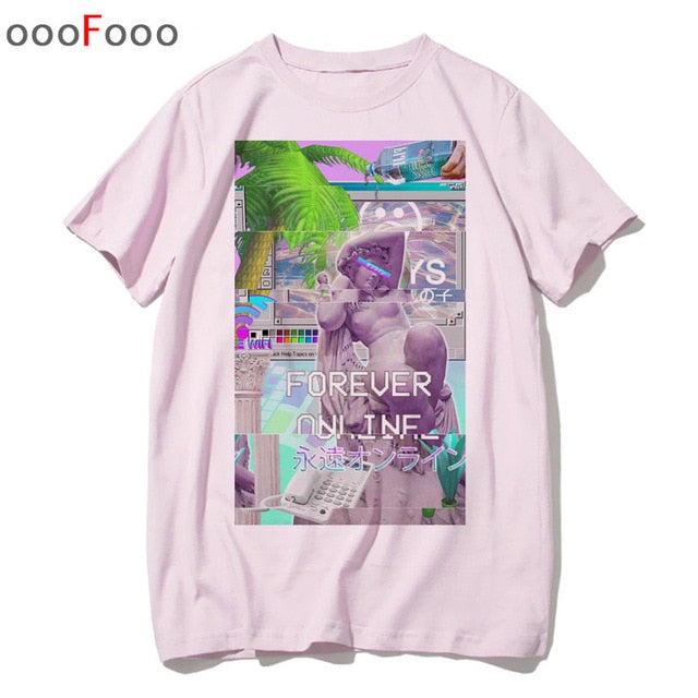 T Shirt Harajuk Tops t-shirt Sad Girl Retro Anime Men aesthetic