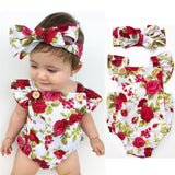 2pcs Baby Girls Clothes Jumpsuit Romper+Headband