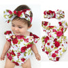 2020 Cute Floral Romper 2pcs Baby Girls Clothes Jumpsuit Romper+Headband 0-24M Age Ifant Toddler Newborn Outfits Set Hot Sale