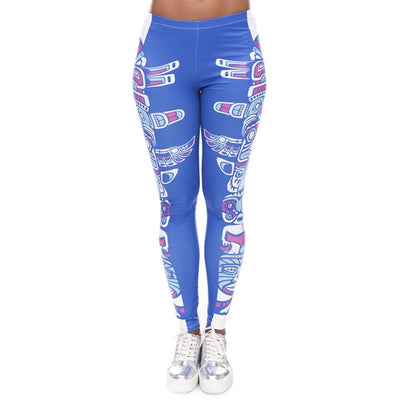 Brands Women Fashion Legging Aztec Round Ombre Printing legging