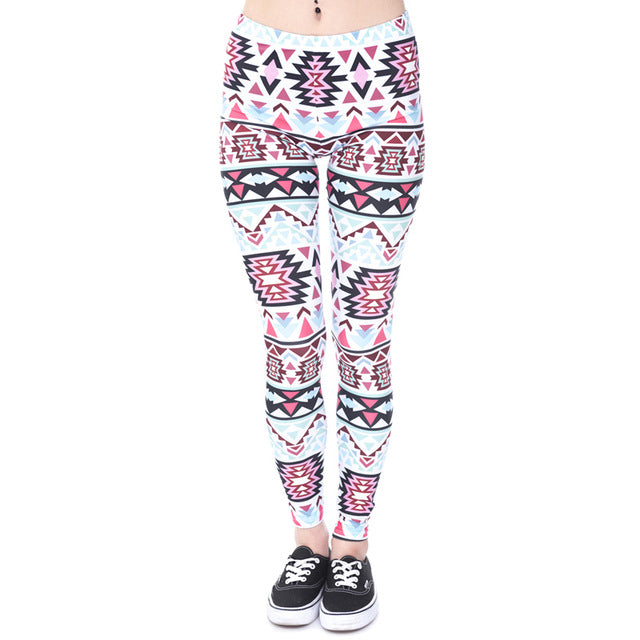 Brands Women Fashion Legging Aztec Round Ombre Printing legging