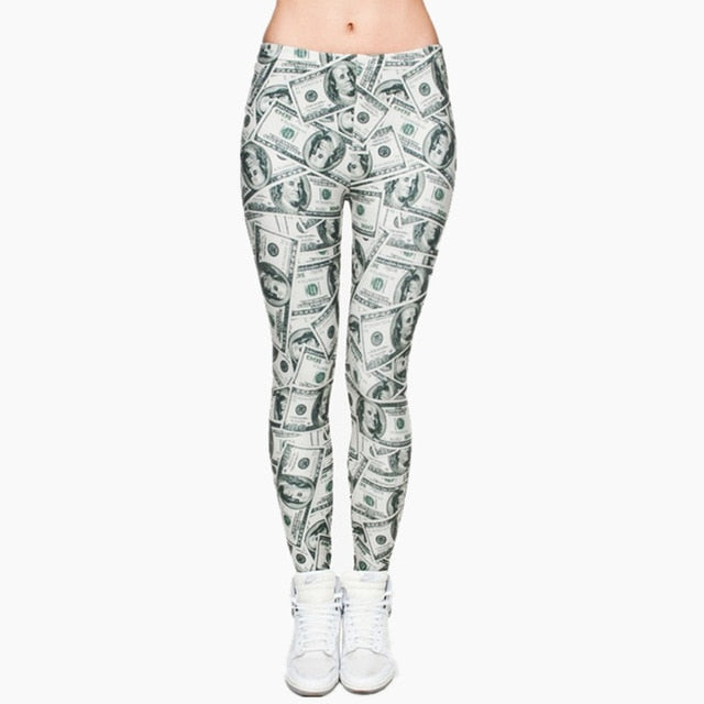 Brands Women Fashion Legging Aztec Round Ombre Printing legging