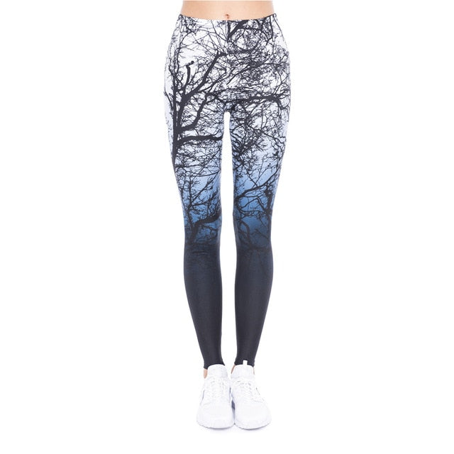 Brands Women Fashion Legging Aztec Round Ombre Printing legging