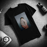 New Cotton Harajuku Aesthetics Tshirt Sexy Flowers Feather Print