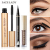 SACE LADY Professional Eye Makeup Set Glitter Eyeshadow Black Eyeliner Mascara Make Up Eye Shadow Kit Brand Waterproof Cosmetic