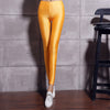 Women Solid Color Pant Leggings Large Shinny Elasticity Casual Trousers For Girl