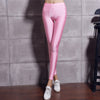 Women Solid Color Pant Leggings Large Shinny Elasticity Casual Trousers For Girl