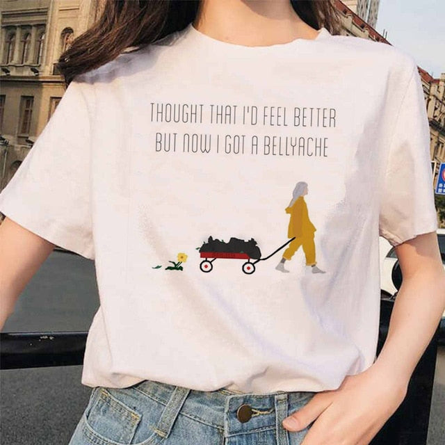 Billie Eilish t shirt ulzzang femmes femme hip hop femme vêtements t-shirt
