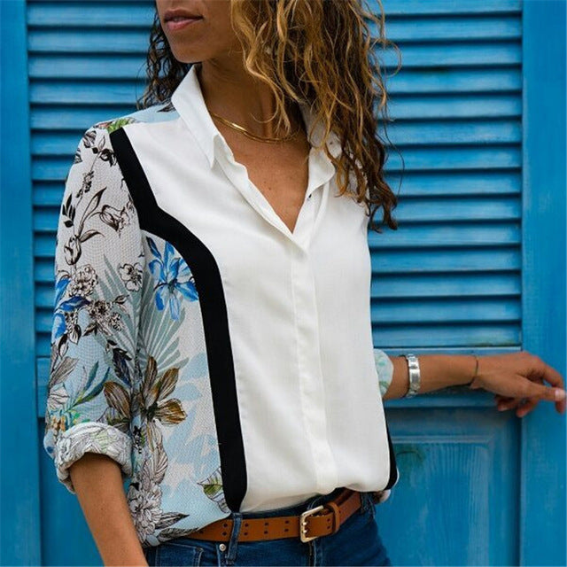 Fashion Long Sleeve Turn Down Collar Office Shirt