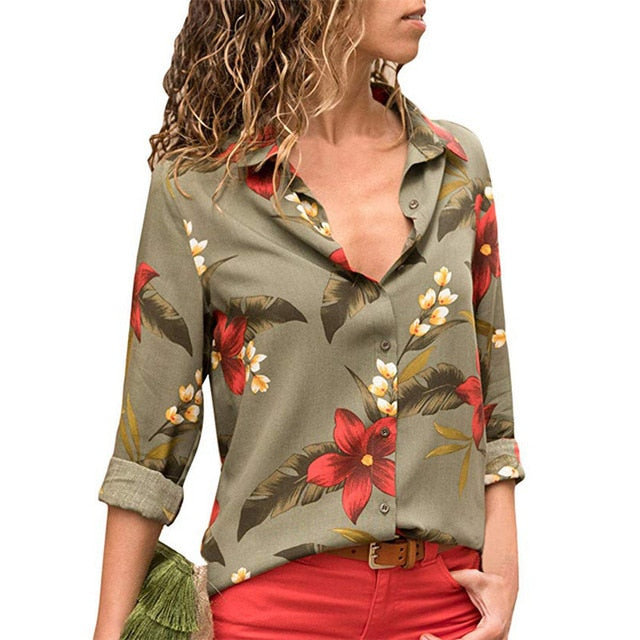 Fashion Long Sleeve Turn Down Collar Office Shirt