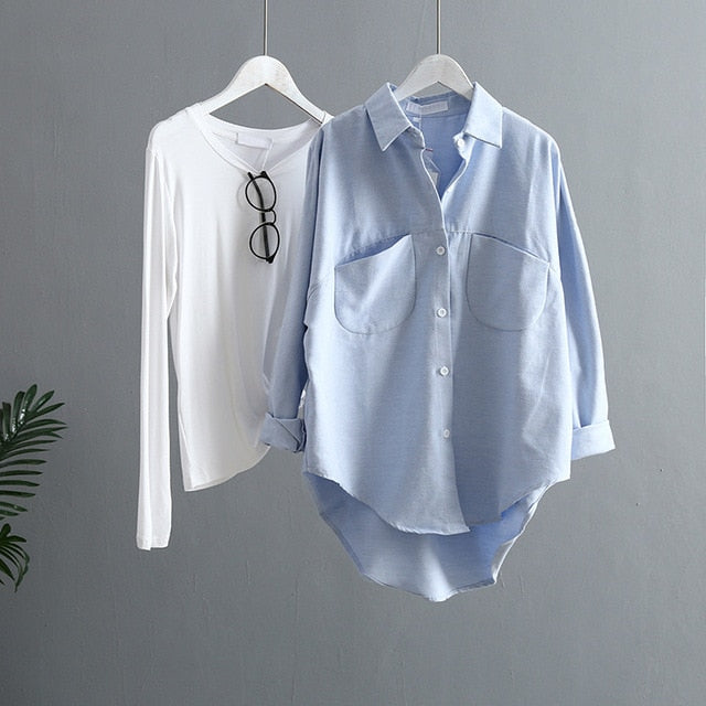 Women Summer Blouse Korean Long Sleeve