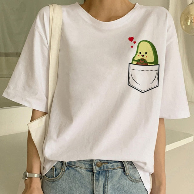 Vegan T Shirt Women Harajuku Kawaii Short Sleeve T-shirt