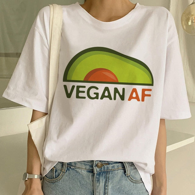 Vegan T Shirt Women Harajuku Kawaii Short Sleeve T-shirt