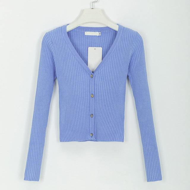 Misswim Sexy buttons knitted sweater cardigan