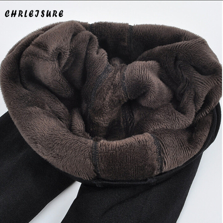 Warm Women's Plus Velvet Winter Leggings Ankle-Length Pants