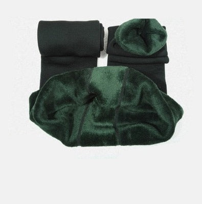 Warm Women's Plus Velvet Winter Leggings Ankle-Length Pants