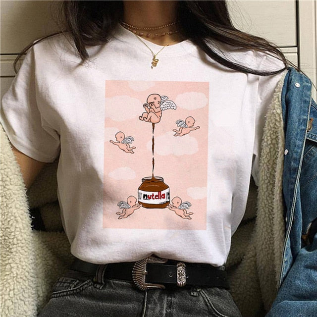 Print T Shirt Women 90s Harajuku Ullzang Fashion T-shirt